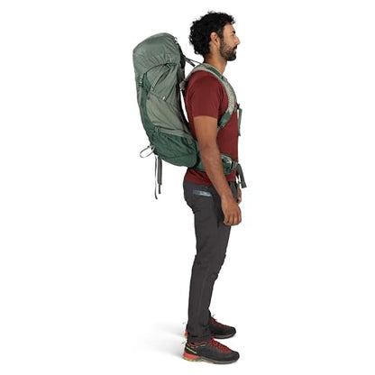 Osprey Stratos 44L Men's Hiking Backpack - Lightweight Backpacking Pack with Waterproof Raincover - Camping Bag, Pine Leaf - color: Pine Leaf, style: 44l