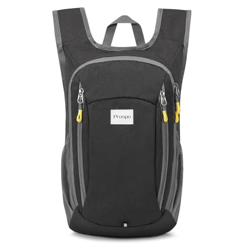 Prospo 12L Hiking Backpack Small Lightweight Travel Backpack for Women Men Casual Foldable Shoulder Bag - color: Dark Grey