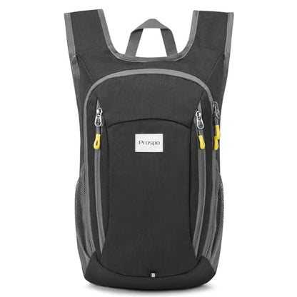 Prospo 12L Hiking Backpack Small Lightweight Travel Backpack for Women Men Casual Foldable Shoulder Bag - color: Dark Grey