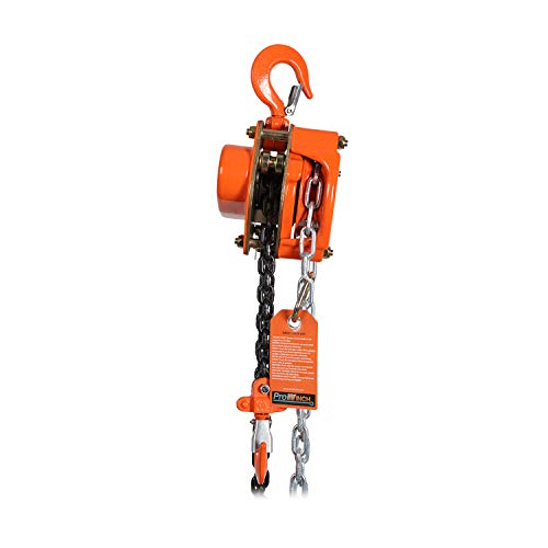 Prowinch 1100 lbs 0.5 Ton Manual Chain Hoist with 20 ft Lifting Height, Featuring a Durable G80 Black Tempered Chain for Reliable Heavy-Duty Lifting - size: 1/2 TON 20 FT