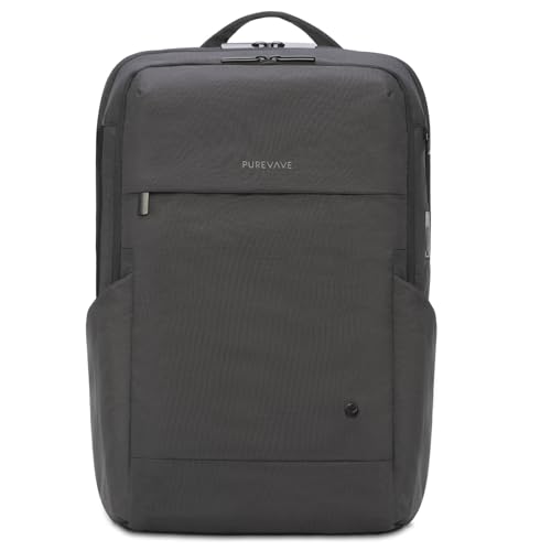 PUREVAVE Laptop Backpack for Men and Women with YKK Zippers - color: Sable Black