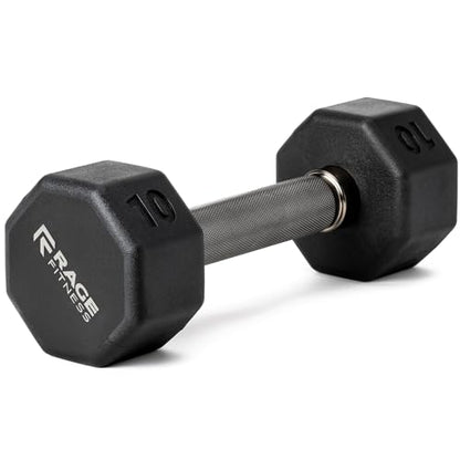 Rubber Coated Dumbbells - No Roll Design Easy-Grip Steel Knurled Handle, Weights Dumbbells Set for Strength Training - Ideal Weights Set for Home Gym - 10-60 LBS SOLD INDIVIDUALLY - size: 10 LB