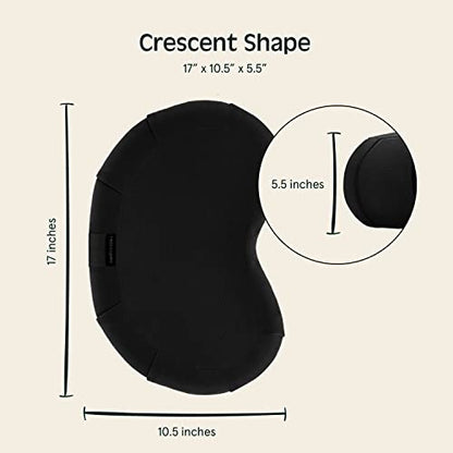 Retrospec Sedona Zafu Meditation Cushion Filled w/Buckwheat Hulls - Yoga Pillow for Meditation Practices - Machine Washable 100% Cotton Cover & Durable Carry Handle, Crescent, Black (Pack of 4) - color: Black, size: 1 Count (Pack of 4)