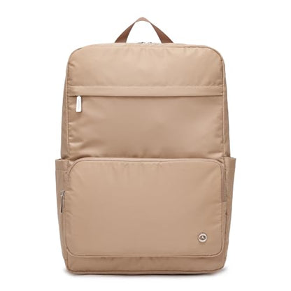Lightweight Nylon Backpack for Women Men, 15.6 Inch Ladies backpacks Laptop Casual Daypack for Work Travel Khaki - color: Khaki
