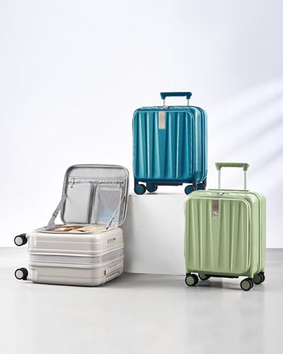 Hanke 16 Inch Expandable Under Seat Luggage with Wheels Top Opening Small Suitcase with Wheels Carry On Luggage Airline Approved Lightweight Hard Shell Suitcases for Weekender Overnight-Caribbean Blue - color: Caribbean Blue, size: 16 Inch Expandable