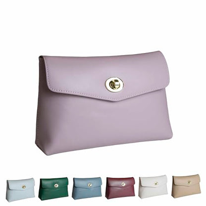 Cosmetic Bag Travel Makeup Pouch Travel Organizer, Zipper Pouch Bags for Women Vegan Leather (No Text, Purple) - color: Purple