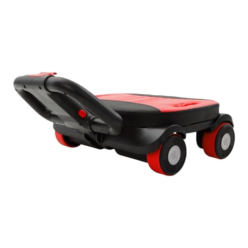 Ab Wheel Roller, 4-Wheel Abdominal Roller with Elbow Support - color: Red