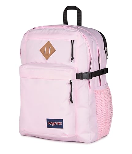 JanSport Main Campus Backpack - Travel or Work backpack w 15-Inch Laptop Sleeve and Dual Water Bottle Pockets, Pink Ice - color: Pink Ice