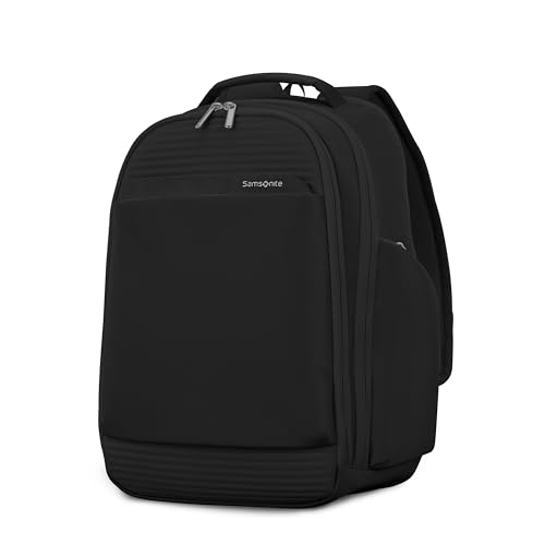 Samsonite Paralux Everyday Backpack - Laptop & Tablet Backpack with 5 Compartments, Removable TecKit™ Pouch, Microsuede Trim, Water Bottle Pockets - Work, Commute & Travel Bag - Black - color: Black