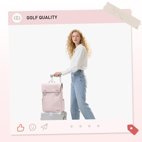 Women Laptop Backpack Computer Backpacks Carry On Waterproof backpack Fits 14Inch Notebook Travel Commute College (Dusty Pink) - color: Dusty Pink, size: 14 Inch