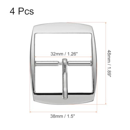 uxcell Metal Roller Buckle, Single Prong Belt Buckle Square Center Bar Buckles for Leather - color: Silver, size: 0.98 Inch