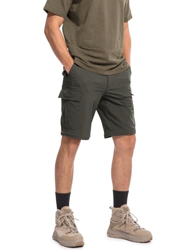Moosehill Men's Hiking Pants: Convertible Quick-Dry - color: Dark Grey, size: 38W x 32L