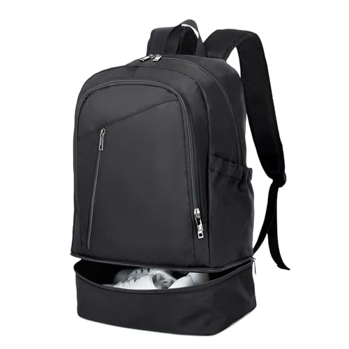 seyfocnia Gym Backpack for Men,Waterproof Gym Bag With Shoe Compartment Lightweight Travel Bag Sports Backpack Casual Daypack-Black - size: 20inch