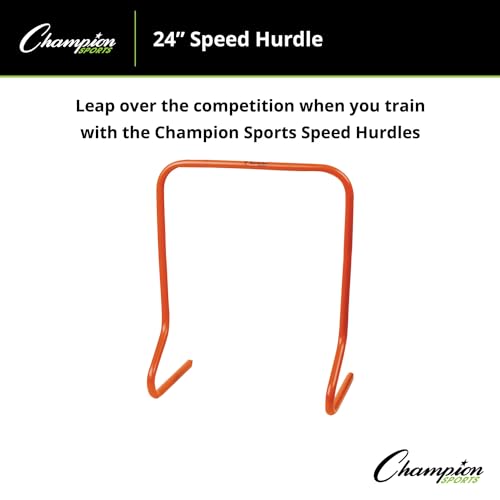 Champion Sports Speed Hurdles – Lightweight Adjustable Agility & Jump Training for Athletes - Speed & Stride Drills, Soccer, Football & Track - style: 24" Orange (Single Hurdle)
