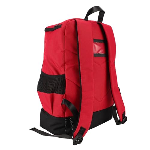Bnineteenteam Soccer Backpack, Youth Soccer Bag Sweat Wicking Breathability Football Bag with Ball Compartment and Shoe Compartment for Activities - color: Red with Black, size: Adult Size (Fits Size 7 Ball)