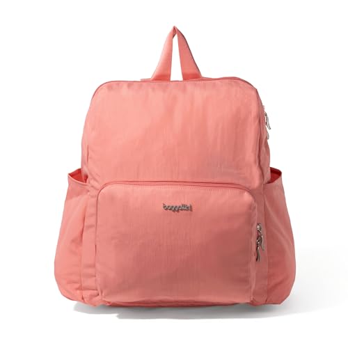 Carryall Packable Lightweight Travel Backpack 14x11" Folding Compact Nylon Washable Weekender Daypack w/Luggage Sleeve - color: Terracotta