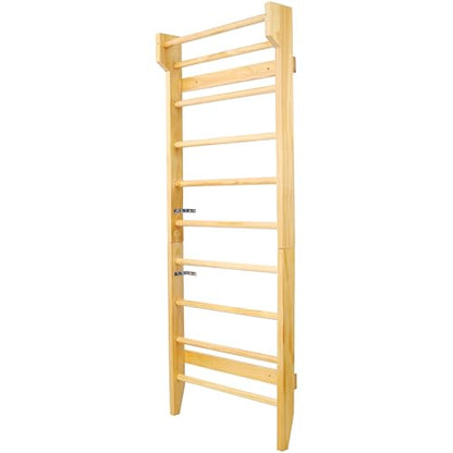 Wall-Mounted Wooden Stall Bars for Home Gym - Swedish Ladder for Stretching, Strength Training & Yoga - Durable Multi-Functional Fitness Equipment - size: 31.5"W x 76.7"H
