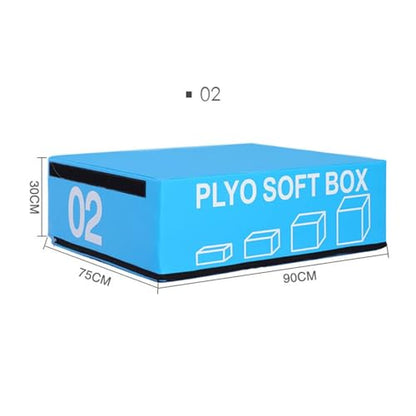 Jumping Training Box Foam Reinforced Box Stackable Soft Plywood Box Anti-Skid Safety, Used for Jumping, Strength Training and Physical Training, Suitable for Home Gym - size: 90*75*30cm