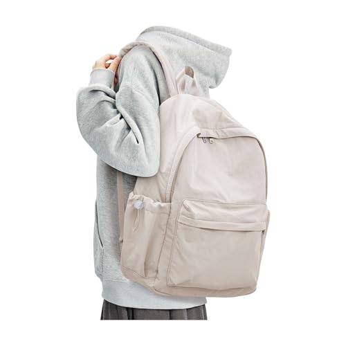 BJLFS Khaki Lightweight Basic Backpack for High School,College Bookbag for Womens,Travel Laptop Backpacks for Teen Girls,School Bag Casual Daypack - color: Khaki