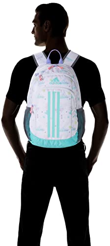 adidas Young BTS Creator 2 Backpack DISCONTINUED - color: Icon Brand Love White/Flash Aqua Blue/Light Purple