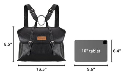 Wrangler Laptop Bag for Women Messenger Bag Briefcase Computer Backpack Convertible Satchel Bag - color: Black, size: 15.6 inch