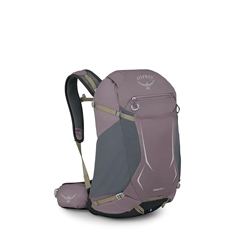 Osprey Hikelite 32L Durable Hiking Backpack - Travel Daypack with Rain Cover for Men and Women, Graphite Purple - color: Graphite Purple, style: 32l