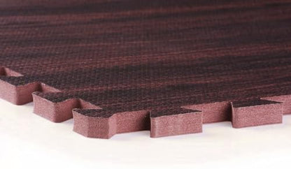 100 Sq. Ft 3/8 Inch Thick Printed Foam Tiles Interlocking Foam Mat, Dark Wood Oak Grain Style - (24" x 24", 25 pcs), Protective Flooring for Home, Exercise or Trade Show - color: Dark Oak