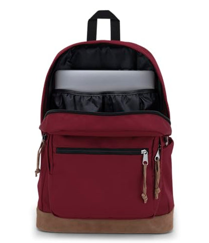 JanSport Right Pack Backpack - Durable Daypack with Padded 15" Laptop Sleeve, Spacious Main Compartment & Integrated Water Bottle Pocket - Russet Red - color: Russet Red