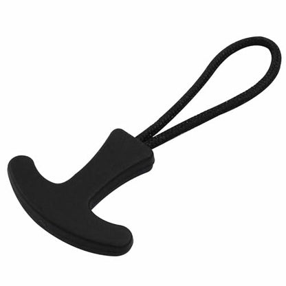Kemcatui 20 Pack T-Shaped Zipper Pull Tab, Soft Nylon Black Zipper Pull Extender for Backpack Luggage Handbag Purse, Repair Replacement Parts
