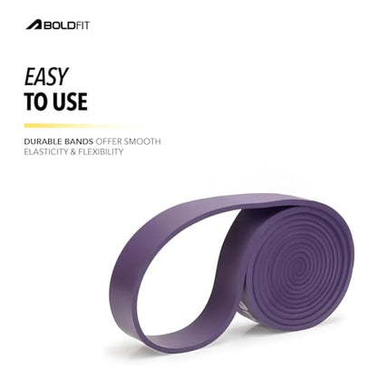 Boldfit Heavy Resistance Band for Exercise & Stretching, Pull Up Band Suitable in Home & Gym Workout, Power Bands for Men & Women. (Purple 30-45 kg Resistances)(Material: Latex)