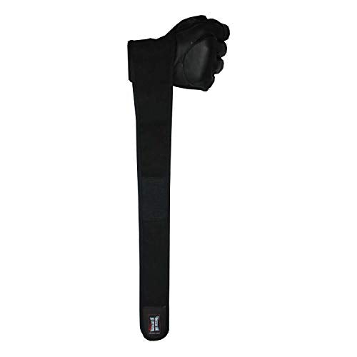 TMA Weight Lifting Gloves for Gym Workout – Cowhide Leather, Long Wrist Support with Anti Slip Palm Protection – Great Grip for Fitness, Bodybuilding, Powerlifting, Strength Training & Exercise - size: X-Large