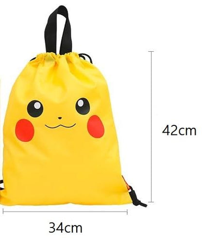 Pikachu Drawstring Backpack Gym Sackpack Travel Bag Multi Purpose Bag (Yellow) - color: Yellow