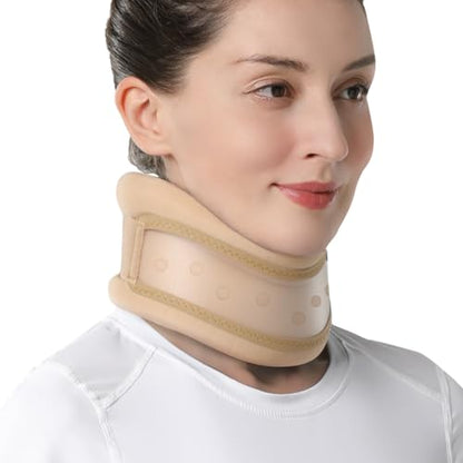 VELPEAU Neck Brace for Neck Pain and Support -Soft Cervical Collar for Sleeping, Snoozing, Sleeping Upright, Anti-Snoring, Sleep Apnea for Women & Men (Khaki, Dual-purpose Version, S: 10.5-11.5"/2.7") - size: Small (Pack of 1), style: Dual-purpose Version