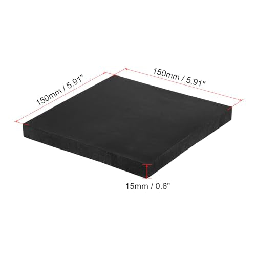 PATIKIL Rubber Anti-Vibration Pads, 2 Pcs Square Vibration Isolation Mats 6" x 6" x 0.6" for HVAC Air Conditioner Air Compressor Washer Dryer, Black - size: 6" x 6" x 0.6"