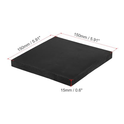 PATIKIL Rubber Anti-Vibration Pads, 2 Pcs Square Vibration Isolation Mats 6" x 6" x 0.6" for HVAC Air Conditioner Air Compressor Washer Dryer, Black - size: 6" x 6" x 0.6"