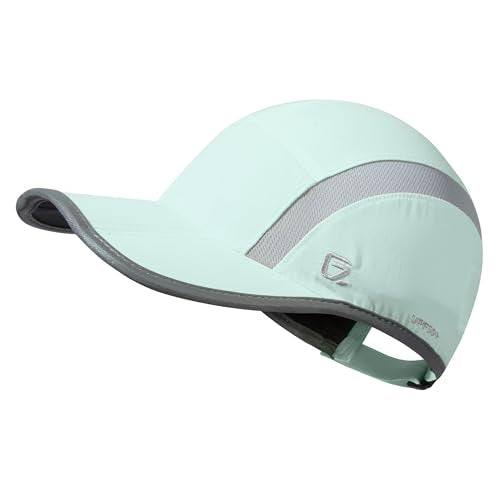 GADIEMKENSD Reflective Folding Outdoor Hat Unstructured Design UPF 50+ Sun Protection Sport Hats for Womens and Mens - color: Mint Green
