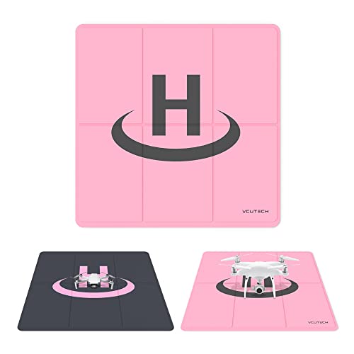 VCUTECH Drone Landing Pad - Weighted 25 inch(65cm) for DJI Mini 3 Pro, Mavic 3, Mavic Air 2/2S, DJI Mini 2, FPV Drone, Avata Fly More Kit Accessories (Pink)
