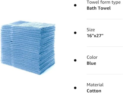 Simpli-Magic Cotton Hand Towels 16"x27" (12 Pack) – Soft Towels for Bathroom, Kitchen, Salon & Gym (Blue) - color: New Blue
