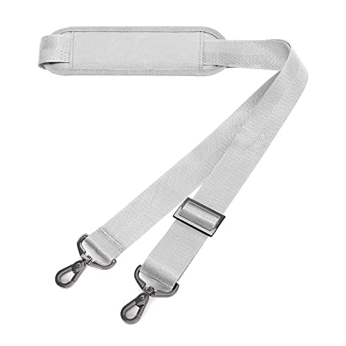MOSISO 56 inch Shoulder Strap, Adjustable Thick Soft Universal Replacement Non-Slip Fit Padded with Metal Swivel Hooks for Laptop Shoulder Bag/Laptop Messenger Bag/Crossbody Bag, Gray - color: Gray