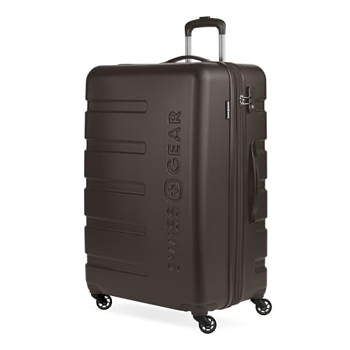 SWISSGEAR Signature Hardside Expandable Checked Large Spinner Luggage, ABS Construction, TSA-Friendly Lock, Chocolate, 27-Inch - color: Chocolate, size: Checked-Large 27-Inch