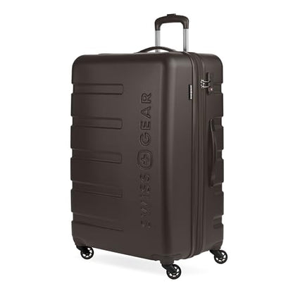 SWISSGEAR Signature Hardside Expandable Checked Large Spinner Luggage, ABS Construction, TSA-Friendly Lock, Chocolate, 27-Inch - color: Chocolate, size: Checked-Large 27-Inch