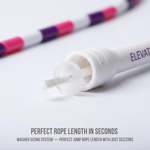 Pro-Grade Beaded Jump Rope for Beginners - color: White/Purple/Pink
