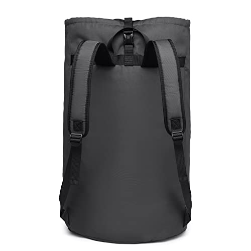 laundry bag backpack,extra-large heavy duty laundry bags,laundry backpack for college students,drawstring closure (charcoal grey laundry bag with straps) - color: Charcoal Grey Laundry Bag With Straps