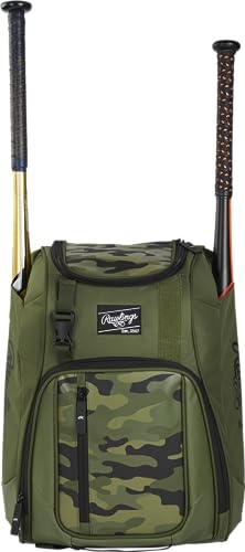 Rawlings | FRANCHISE Backpack Equipment Bag | Baseball/Softball | Rec/Travel | Multiple Styles - color: Camo