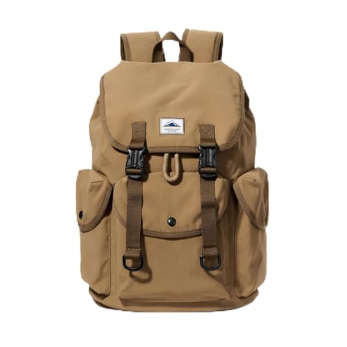 Ultra Lightweight Thin Nylon Backpack, Waterproof Flip Cover Daypack with Drawstring Closure, 16 Inch Laptop Compartment Versatile Rucksack for Hiking, Climbing, Travel & Daily Commute for Men Women - color: Up-brown