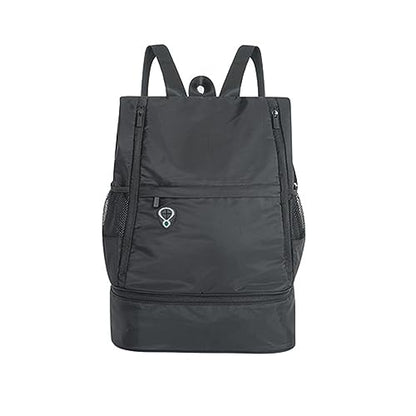 fulion Lightweight Travel Backpack, Dry and Wet Separation Bag, Independent Storage Position, Suitable for Travel Fitness Hiking(black) - color: Black