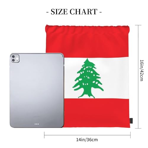 Lebanon Flag Drawstring Bag Sport Gym Backpack Beach Travel Sack Draw String Yoga Bag For Men Women - color: Lebanon Flag