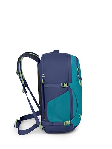 Osprey Daylite 44L Carry-On Travel Pack - Lightweight, Durable Backpack with Streamlined Design - Versatile, Spacious Bag for Weekend Trips or Business, Blue Spikemoss/Alkaline - color: Blue Spikemoss/Alkaline