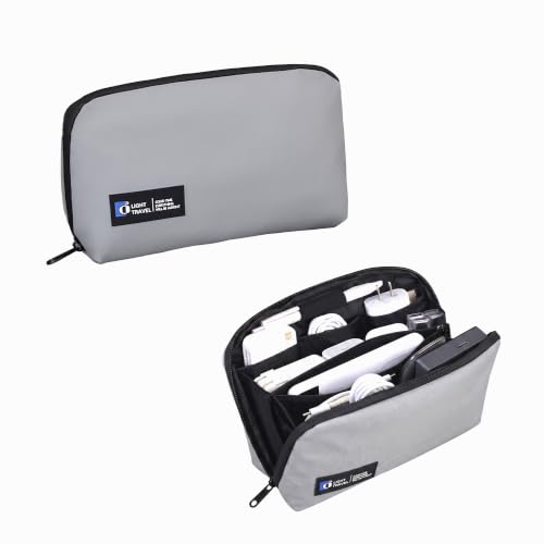 Electronics Organizer Bag, Travel Digital Storage Pouch for Cable, Cord, Earphone, USB Flash Drive, Power Bank, Hard Drive, Portable Tech Travel Case with Multi-Compartment (Grey) - color: Grey