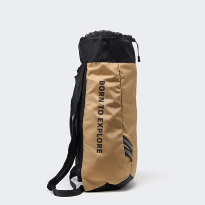 Pander Drawstring Backpack with Adjustable Shoulder Straps, Slim Gym Cinch Sack with Side Zipper Pocket, Machine Washable Polyester Daypack for Travel & Workout, Brown - color: Brown